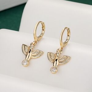 18k Layered Real Gold Filled hanging earrings